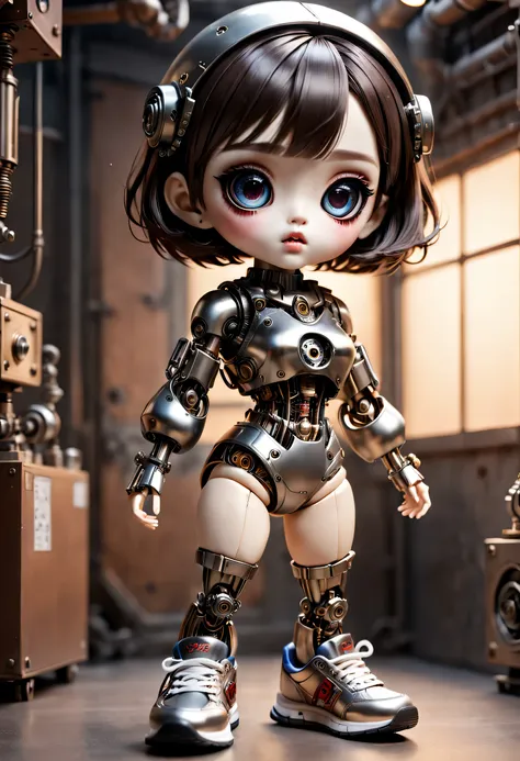 （best quality，4k，masterpiece：1.2），super detailed，lifelike：1.37，儿童书桌上的2个lovelymechanical dolls，emotional communication，有趣的action，...