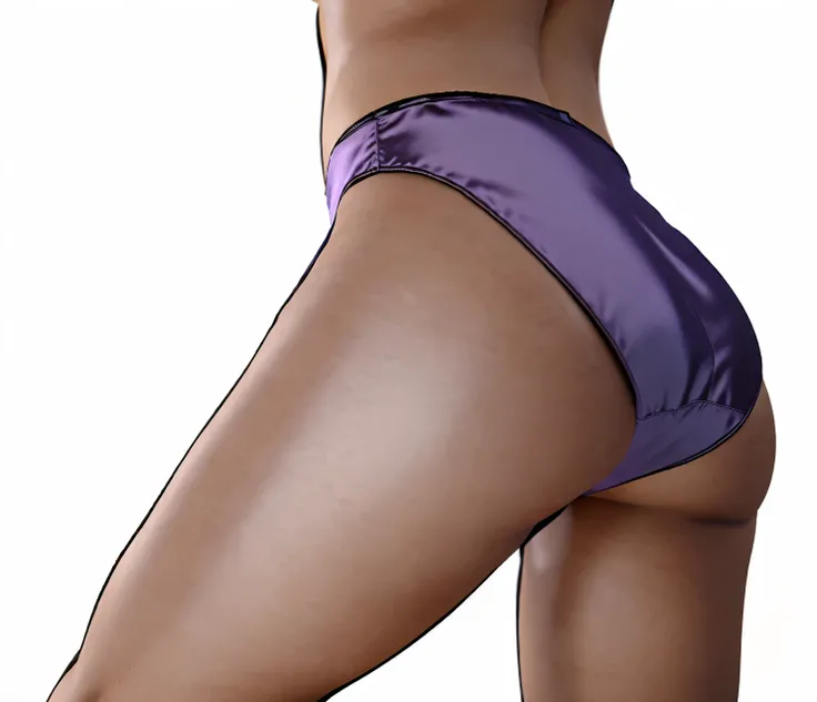 ((masterpiece, best quality)), ((25 year old)), (((Curvy))), ((Latina)), ((purple satin fullback panties)), (((Large Hips))), Cropped image, ((back shot)), (((realistic 3D game model)))