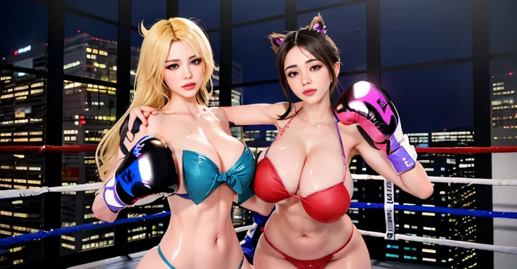 ((Unreal Engine 5)), Realistic Rendering, Excellent, (sexy skimpy bikini:1.3), looking on camera, (standing:1.8), beautiful face, makeup, CGImix, (photorealism:1.2), ultrarealistic uhd face, (huge soft :1.5), (muscle abs:1.3), (big butt:1.3), (wide hips), ...