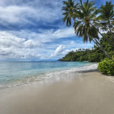 beautiful beach view from an island in the pacific south