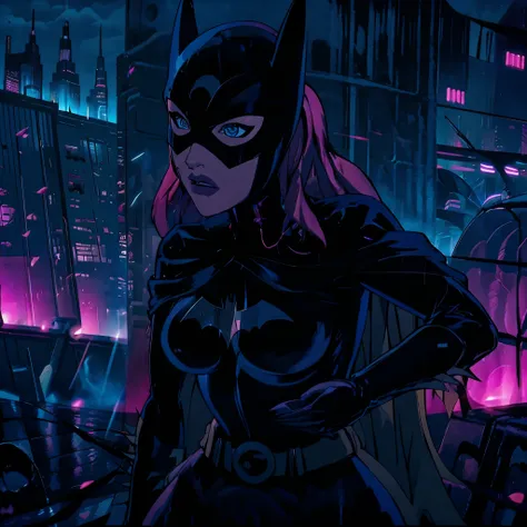 you look lonely, blade runner 2049, night, masterpiece, best quality, cartoon_batgirl_ownwaifu,www.ownwaifu.com,mask,long hair,b...