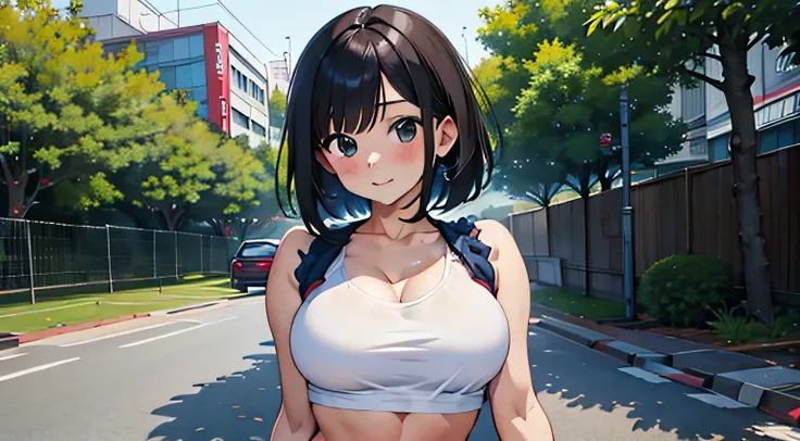 4K, A high resolution, Best quality at best, masterpiece, perfect colors, perfect shadow, perfect litthing, ((sportrait)), Anime girl sitting in car with hand on chin, Anime visuals of cute girls, Seductive Anime Girl, charming anime girls, anime styled, H...