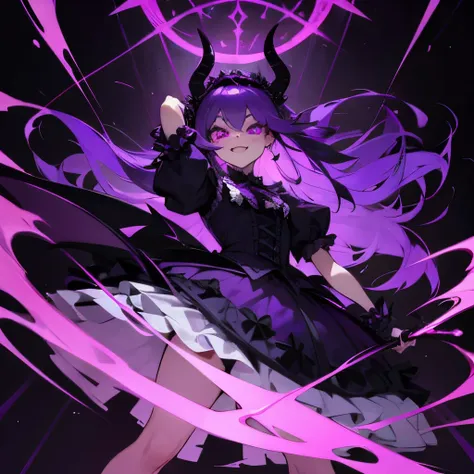 A mischievous female brat girl who laughs and teases herself.She is all purple and has a Gothic Lolita style.
Lots of accessories The purple effect is coming out of her and she looks strong.
Like a demon lord who looks down on the appearance of a king.
Per...