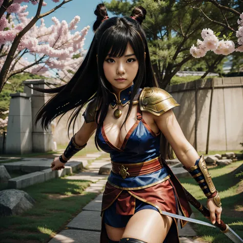 beautiful Japanese anime style image of warrior girl, anime style 