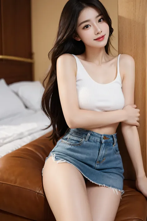 high quality, Super detailed, finely, High resolution, 8k wallpaper, perfect dynamic composition, beautiful and detailed eyes, natural color lip, random sexy pose,cute smile,Hotel,18 year old girl、beautiful and detailed face、perfect and beautiful face,Big ...