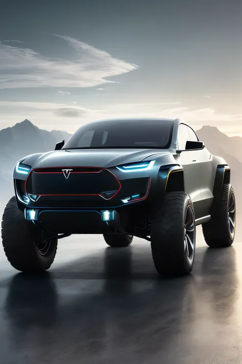 A futuristic Tesla Cybertruck, (sleek design:1.2), (stainless steel body:1.1), (imposing presence:1.3), HDR, (hyperdetailed:1.1), cinematic shot, vignette, centered,

The Tesla Cybertruck, an engineering marvel, (sleek and robust:1.1), (stainless steel exo...