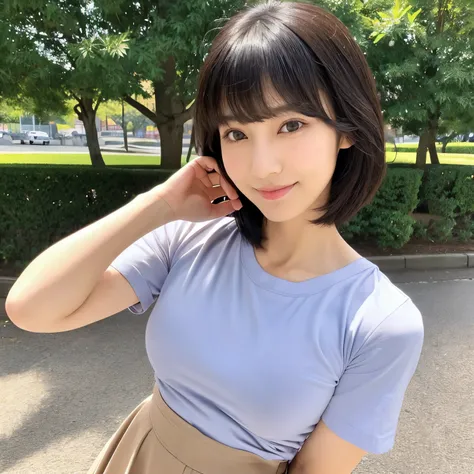 (Japanese),(32 years old), (slender woman), (),(narrow eyes),narrow eyes,single eyelid,(Otakuy),(Otaku),(plain face),(Modest and inconspicuous face),(She is short in stature),(She wears almost no makeup),natural makeup,thin lips,smile,shoulder-length hair,...