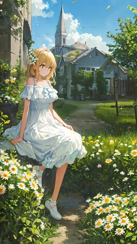 masterpiece-grade cg, maximum image quality and detail, photo-level realism (1.4). (1 girl), wearing a white dress, slightly exp...