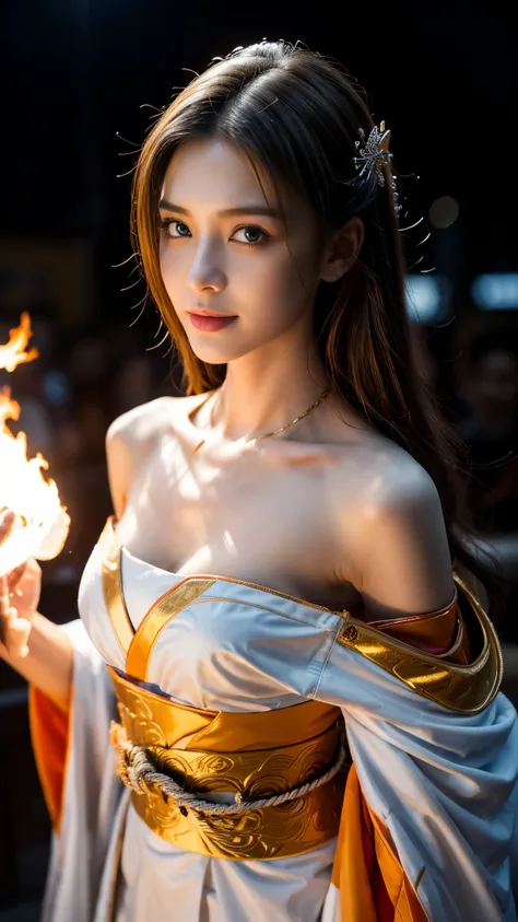 (raw shooting, photoreal:1.5, 8k, highest quality, masterpiece, ultra high resolution), sengoku, fire事, いたるところで燃え上がる戦fire:1.3, p...