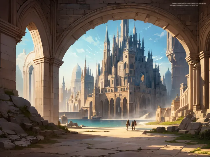 ((highest quality)),(ultra high resolution),(Super detailed),(detailed description),((best CG)),(best work of art),super precision art,amazing drawing art,(Fantasy art with precise details:1.5), A mirage city in the desert