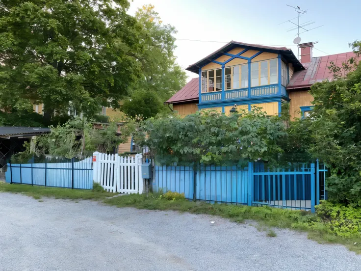 blue fence