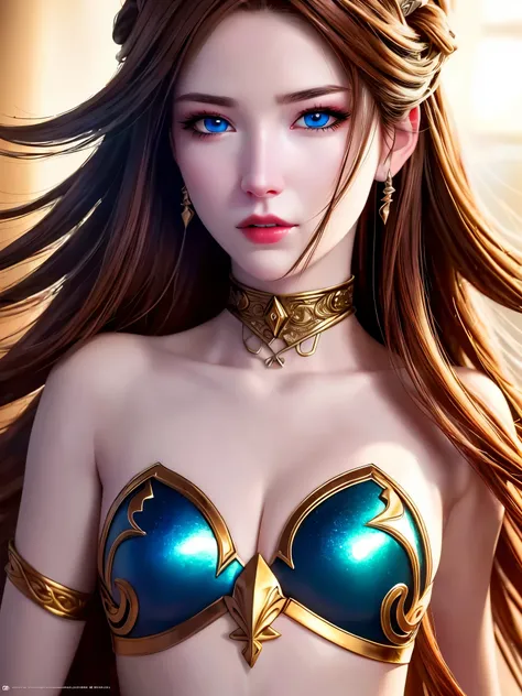 Unreal Engine 5 Realistic Rendering, detailed lips, long wavy hair, serpents for hair, fierce expression, pale complexion, mesmerizing gaze, vibrant colors, soft lighting, (hyperrealistic), (illustration), (high resolution), (8K), (extremely detailed), (be...