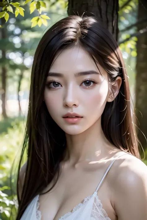 ８ｋ、High resolution、Beautiful woman of primitive times、young、white skin,、narrow eyes,high nose,lighting that illuminates the face、clear image、intellectual beauty、skinny、no makeup、The expression you show to your lover,shining hair、single eyelid,、vivid pose、l...