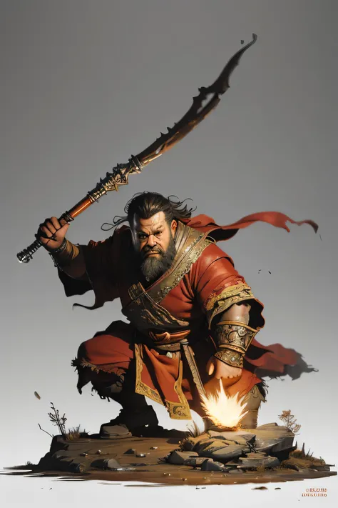 old dwarf rpg character, red clothes, full body strong and fat, fire bender, Earth bender, line art watercolor wash, very lit mountain background, approaching perfection, pure form, golden ratio, minimalistic, unfinished, concept art, by Brian Froud and Ca...