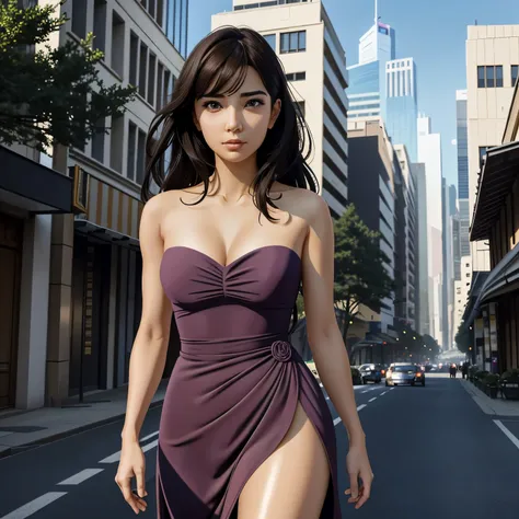 cartoon pixar animation, ultra high resolution, 8K, Masterpiece, Realistic, Best quality, perfect glossy shiny skins, landscape photo, spectacular lighting, ray tracing, 1 girl, 27 year old Indonesian girl, in a sundress in boho style, I look at the viewer...