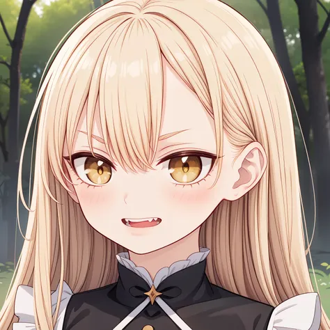 best quality,ultra-detailed,realistic:1.37,highres,golden hair,golden eyes,detailed facial features,serious expressions,beautiful detailed lips,long eyelashes,Guideau (majo to yajuu), maid outfit,golden light illuminating the scene,mysterious atmosphere,en...