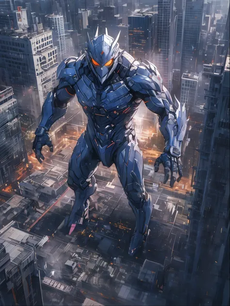 8k resolution, ((highest quality)), ((masterpiece)), ((super detailed)), monster, ウルトラマンのmonster, special effects, cool, urban a...