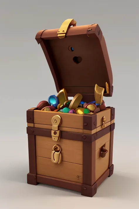 Unopened treasure chest 3d 