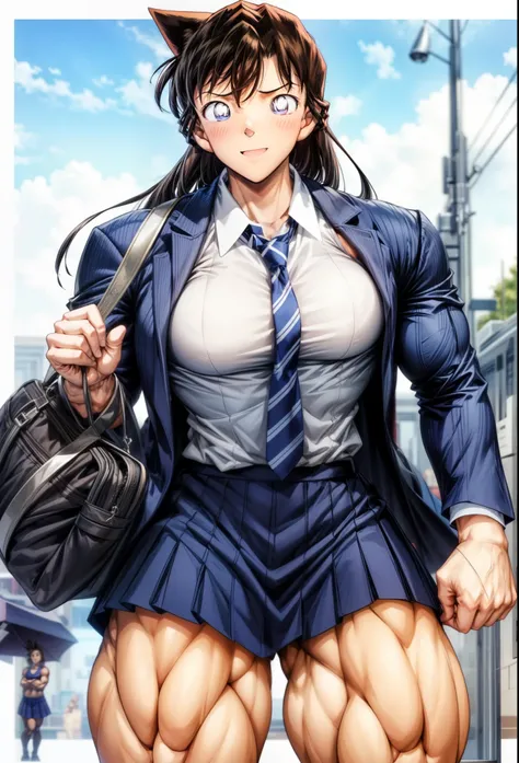 , (muscular female,1.2), ,girl,, muscular female, alternate muscle size,,muscular ,biceps,muscular,pecs,muscular, (thick thighs),, room,mouri ran,school uniform