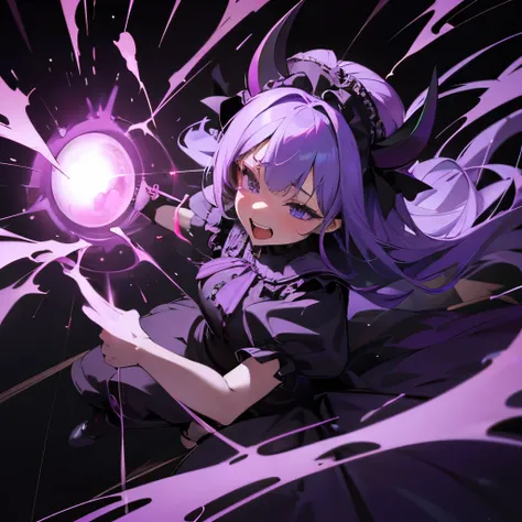 A mischievous female brat girl who laughs and teases herself.She is all purple and has a Gothic Lolita style.
Lots of accessories The purple effect is coming out of her and she looks strong.
Like a demon lord who looks down on the appearance of a king.
Per...