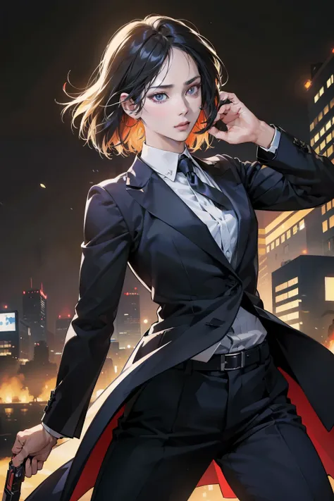 (ultra-detailed, anime style: 1.2), john wick character, dark suit, guns at side, facial features sharp and defined, intricately drawn eyes with expressive lines, textured and shaded skin,
(anime background: 1.4), bustling urban cityscape, neon lights and ...