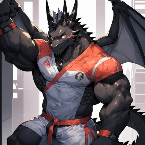 disney,anime character with Black dragon , Black dragon_beast, Firmware version, high resolution committee, ((Black dragon)), only, muscular!, anthropomorphic dragon, Black,Black!,Black!!muscular character, dragon, super detailed!!, beefy, black all over, ...