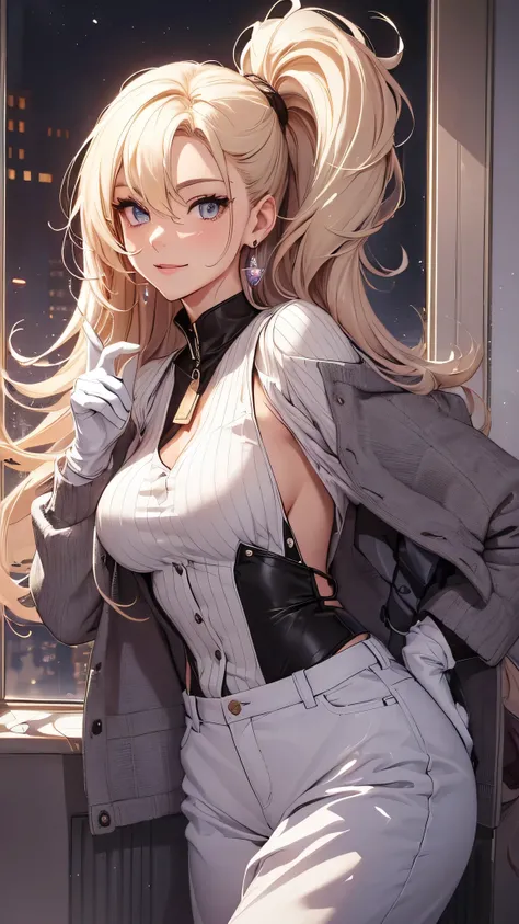 最high quality、best image quality、masterpiece、girl((20-year-old、 By becoming、vest bust、medium bust,wide open breast tea、shining eyes, blonde、long hair、thin,highest valley、ponytail、Very short shirt、short belly sports pants、cool pose、Please bring your smartph...