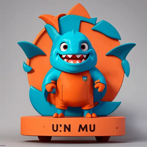 Make me a logo for a student league team in orange and with the shark as the mascot ( como um logo)