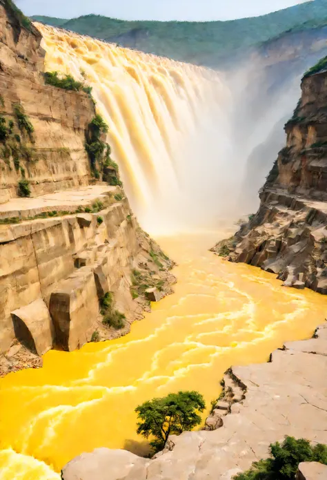 Hukou Waterfall is the second largest waterfall in China，largest waterfall in the world [3-7]。The Yellow River flows here，Sheer cliffs on both sides of the bank，The mouth of the river is as narrow as the mouth of a pot，Hence the name Hukou Waterfall。The wa...