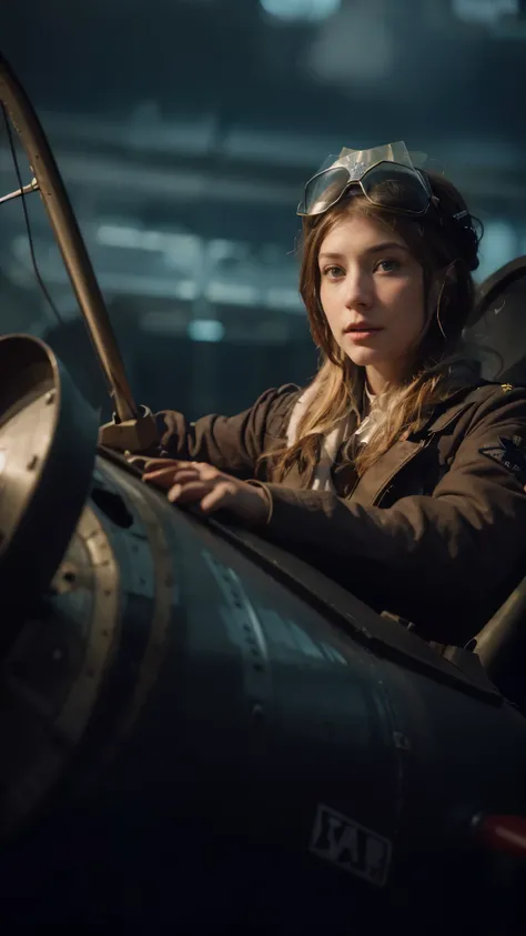 a woman sitting in the cockpit of a plane, imogen poots as a holy warrior, young female ww 2 soldier, behance hd, car commercial photograph, beautiful caitriona balfe, alphonse mucha 8 k, steve mccurry and irakli nadar, flying angels, realistic. beautiful ...