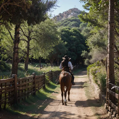 Sendero magico con planatas y animales al rededor