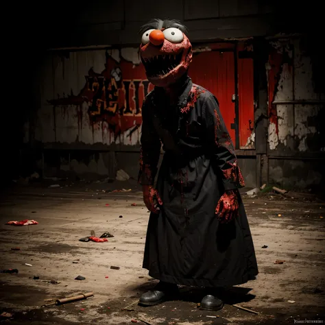 Evil and creepy Elmo, zombie