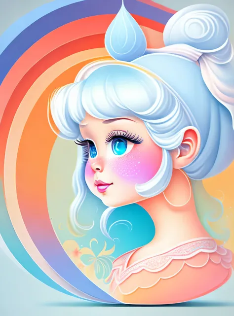 the colorida abstract of cute Cinderella, (colorida,altamente detalhado,arte vetorial)