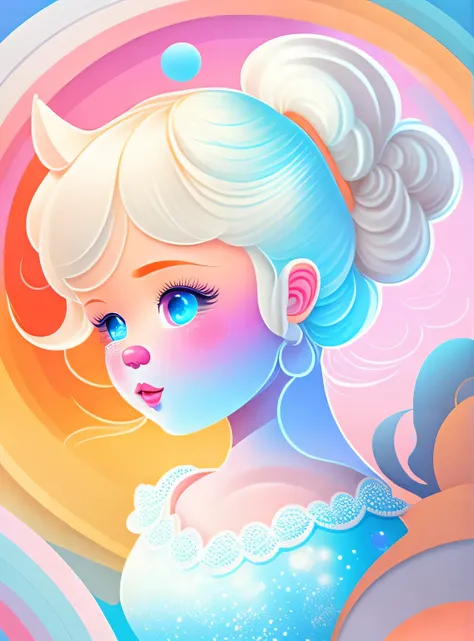 the colorida abstract of cute Cinderella, (colorida,altamente detalhado,arte vetorial)