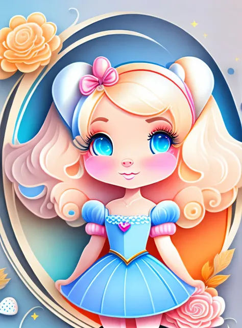 the colorida abstract of cute Cinderella, (colorida,altamente detalhado,arte vetorial)