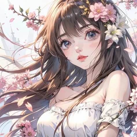 anime girl with long hair and green eyes in a white dress, beautiful anime girl, pretty anime girl, anime wallpaper 4 k, anime wallpaper 4k, anime style 4 k, cute anime girl, hd anime wallaper, beautiful anime, anime art wallpaper 4k, anime art wallpaper 4...