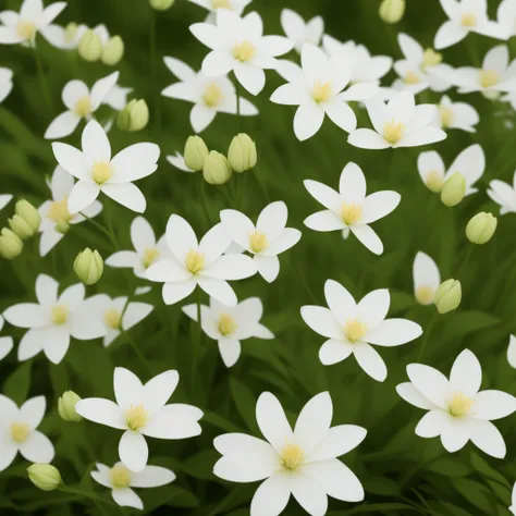 there are many white flowers that are growing in the grass, extremely beautiful and ethereal, glowing flowers, luminous flowers, ethereal!!!!!!!, ethereal beauty, pale green glow, glowing delicate flower, magical flowers, incredibly ethereal, beautiful!!!!...