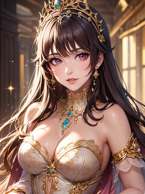 ((highest quality)),(ultra high resolution),(Super detailed),(detailed description),((best CG)),(best work of art),super precision art,amazing drawing art,(Art with precise details:1.5), (lady:1.8),(beautiful and well-shaped face:1.5),smile:1.5,(A gorgeous...