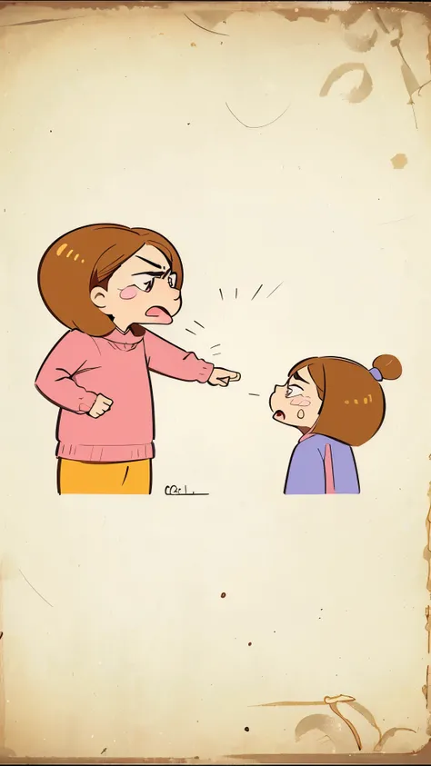 Cartoon of a woman pointing with finger, children cartoon, scold, animation stills, cry and stretch out arms, angry and pointing, Hand drawn cartoon, animation stills, cartoon illustration, animation stills, girl, cartoon stills, child, Cartoon and simplis...