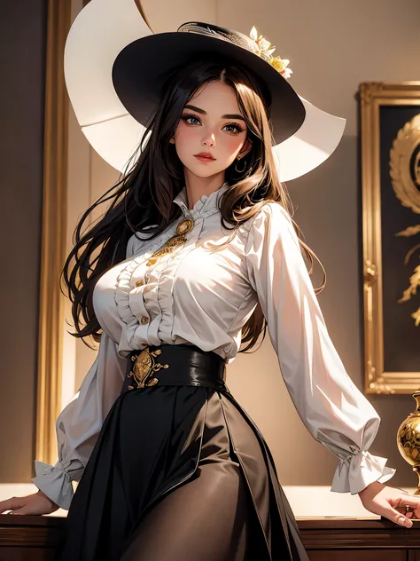 ((highest quality)),(ultra high resolution),(Super detailed),(detailed description),((best CG)),(best work of art),super precision art,amazing drawing art,(Art with precise details:1.5), (female model:1.8),(beautiful and well-shaped face:1.5),confident smi...