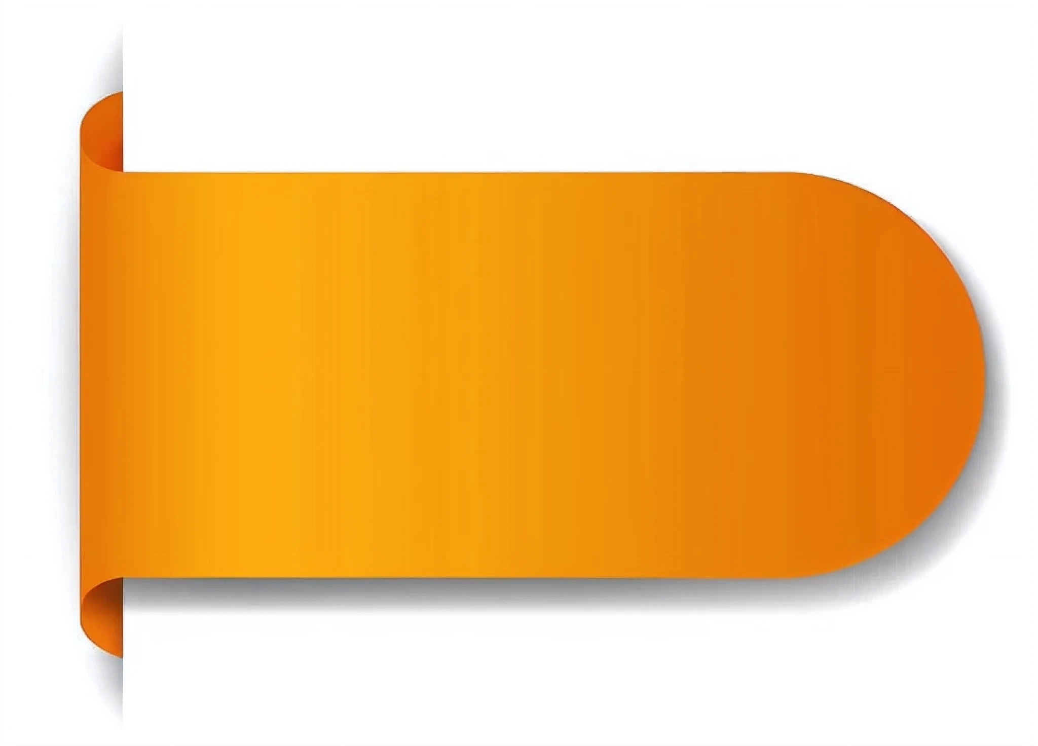 an orange paper roll with a curled corner on a white background, orange gradient, gradient orange, orange yellow, yellow-orange, yellow orange, orange color, rounded corners, orange extremely coherent, gradient yellow, gradient yellow to red, orange backgr...