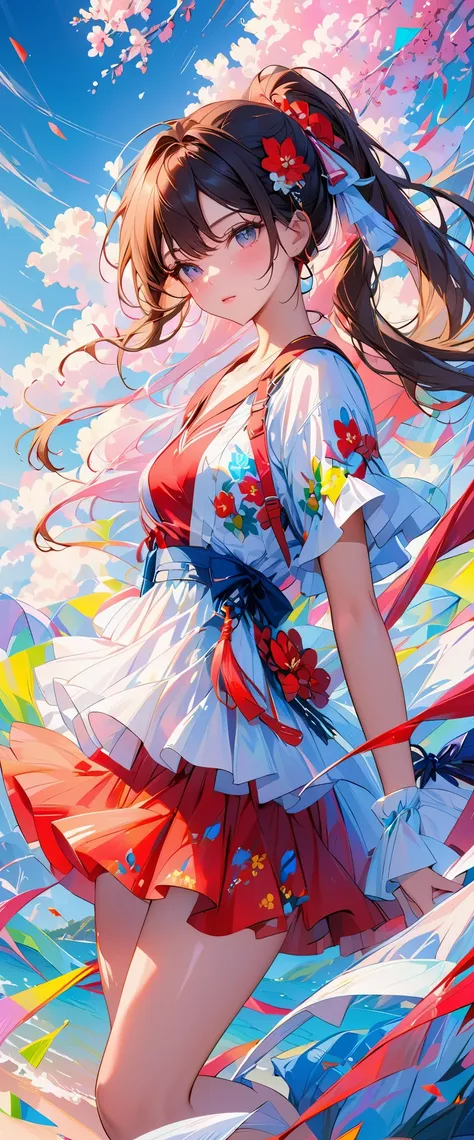  (, , best quality, official art, beautiful and aesthetic:1.2), (1girl:1.3), extreme detailed,colorful,highest detailed, glitch art, (digital distortion), pixelated fragments, data corruption,colorful noise, visual chaos,contemporary aesthetics,, masterpie...