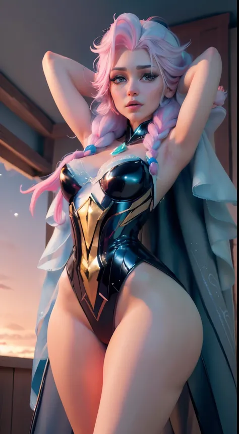 Elfgirl (rose quartz SU-Elsa frozen Disney Tinker waifu mezclando modelos .) (ultra FUSION of white and pink hair) Highly detailed CG unity 8k wallpaper, style shot, complex, high detail, dramatic, highest quality movie still image, very detailed, masterpi...