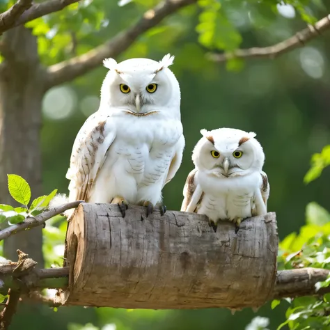 cute white chubby owl