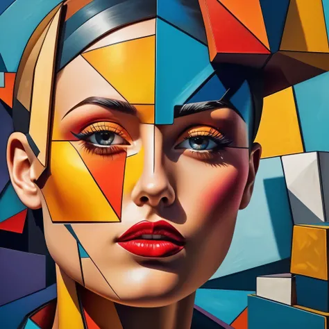 create an image demonstrating the style of ((Cubism)) style, hyper realism, 8k high definition, vibrant colors, sharp focus, insanely detailed