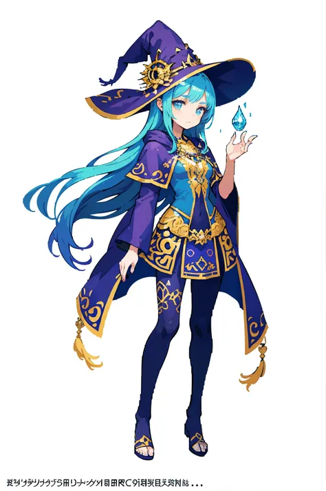 (official art：1.5，best quality，fine details)a beautiful girl，witch，shaman，White background，Costumes for fantasy worlds，wizard robes，Manners are elegant，With a touch of sadness on his face，floating in the air，Perfect body，clear face，Elegant and smooth，Ultra...