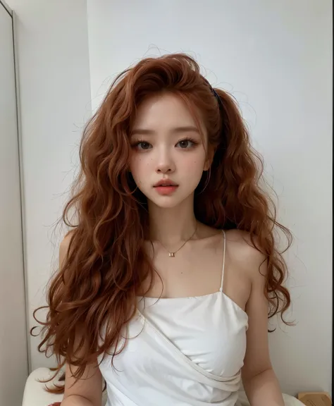 Jennie com cabelo cacheado ruivo Jennie Blackpink ruiva cabelo cacheado cachos