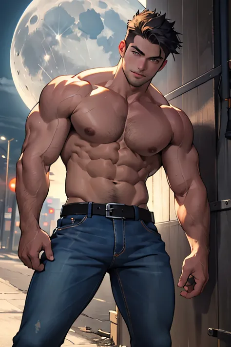 ((best quality)), ((Masterpiece)), (details), perfect face,high definition,Masterpiece,4k,details clearly,Handsome face,white skin,perfect body,male body,strong muscles,Abdomen muscles are wavy.,abdomen,eyes,white skin,,handsome,,The coolest face,Male char...