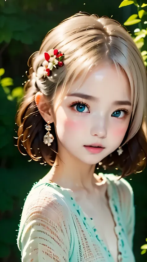 RAW photo、realistic、Ultra-realistic people、(((The head is white:1.2)))、(((The tips of the hair are red:1.2)))、(((Beautiful gradation of hair from white to red:1.2)))、one girl、、big red ribbon hair ornament、cute face、baby face、natural look、Casual costume、sim...