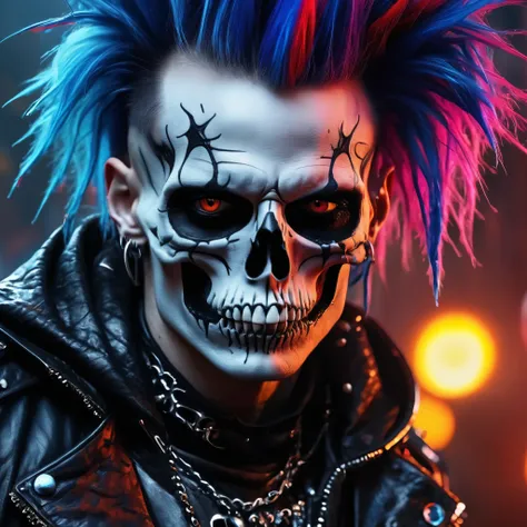 create an image demonstrating the style of ((Deathrock)) style, hyper realism, 8k high definition, vibrant colors, sharp focus, insanely detailed